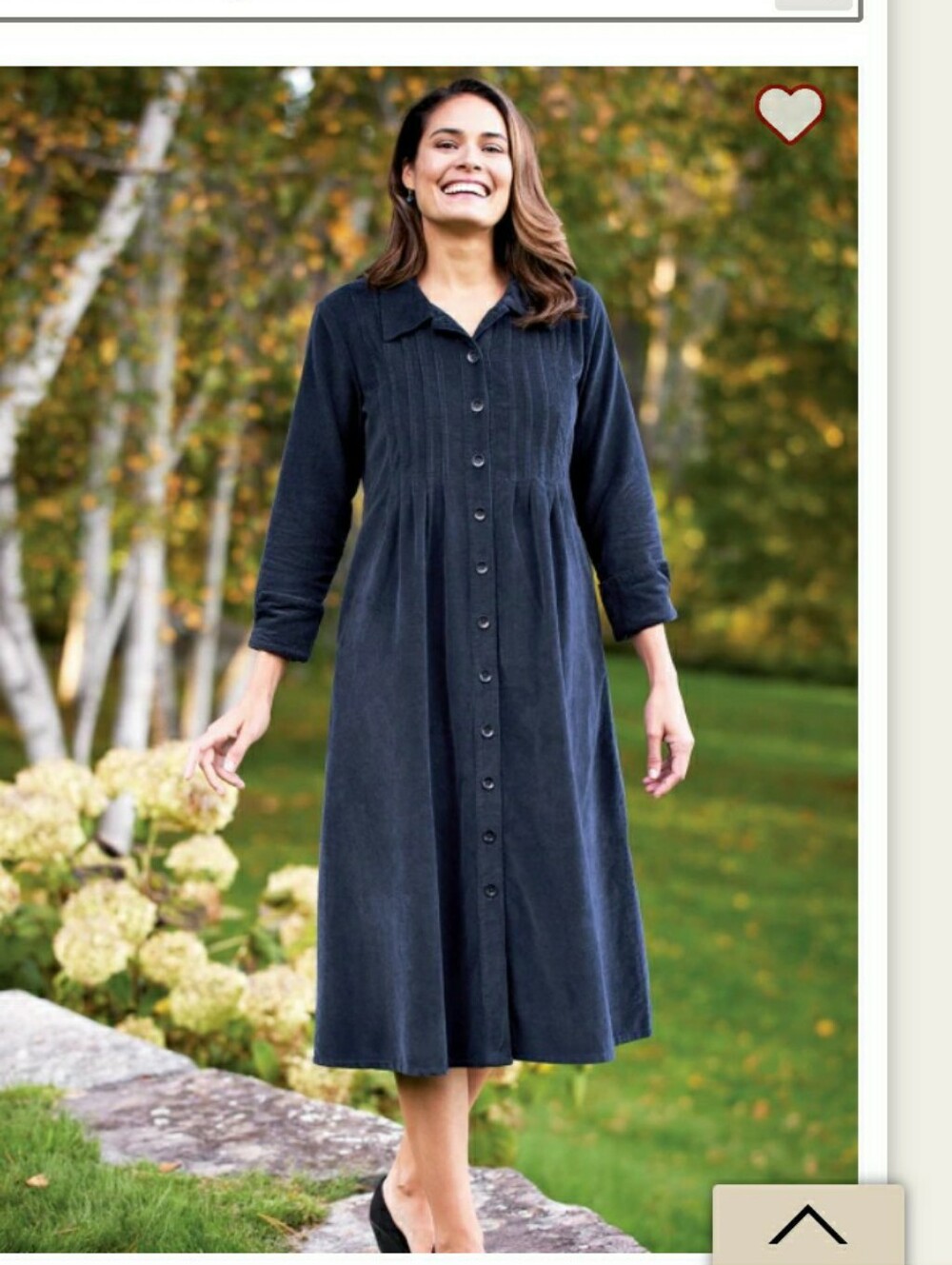 Pintuck Corduroy Dress Navy